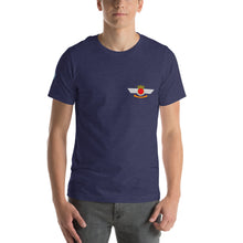 Cargar imagen en el visor de la galería, Camiseta con emblema vintage Ejército del Aire, modelo Hispano Aviación HA-200D "Saeta"