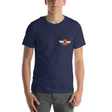 Cargar imagen en el visor de la galería, Camiseta con emblema vintage Ejército del Aire, modelo Hispano Aviación HA-200D "Saeta"