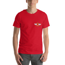 Cargar imagen en el visor de la galería, Camiseta con emblema vintage Ejército del Aire, modelo Hispano Aviación HA-200D "Saeta"