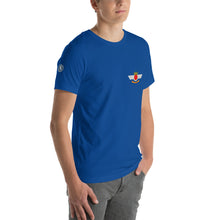 Cargar imagen en el visor de la galería, Camiseta con emblema vintage Ejército del Aire, modelo Hispano Aviación HA-200D "Saeta"