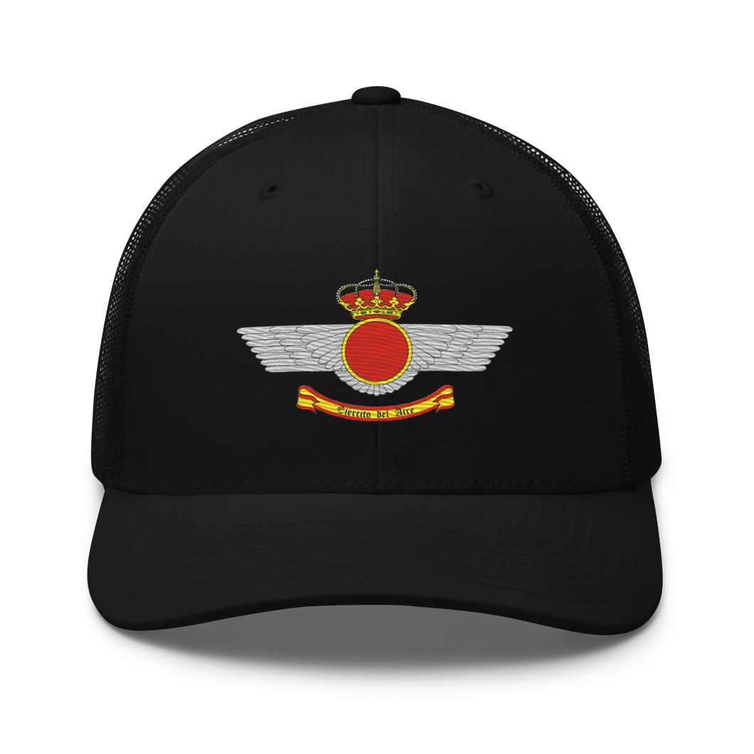 Gorra trucker bordada con emblema actual Ejército del Aire Español